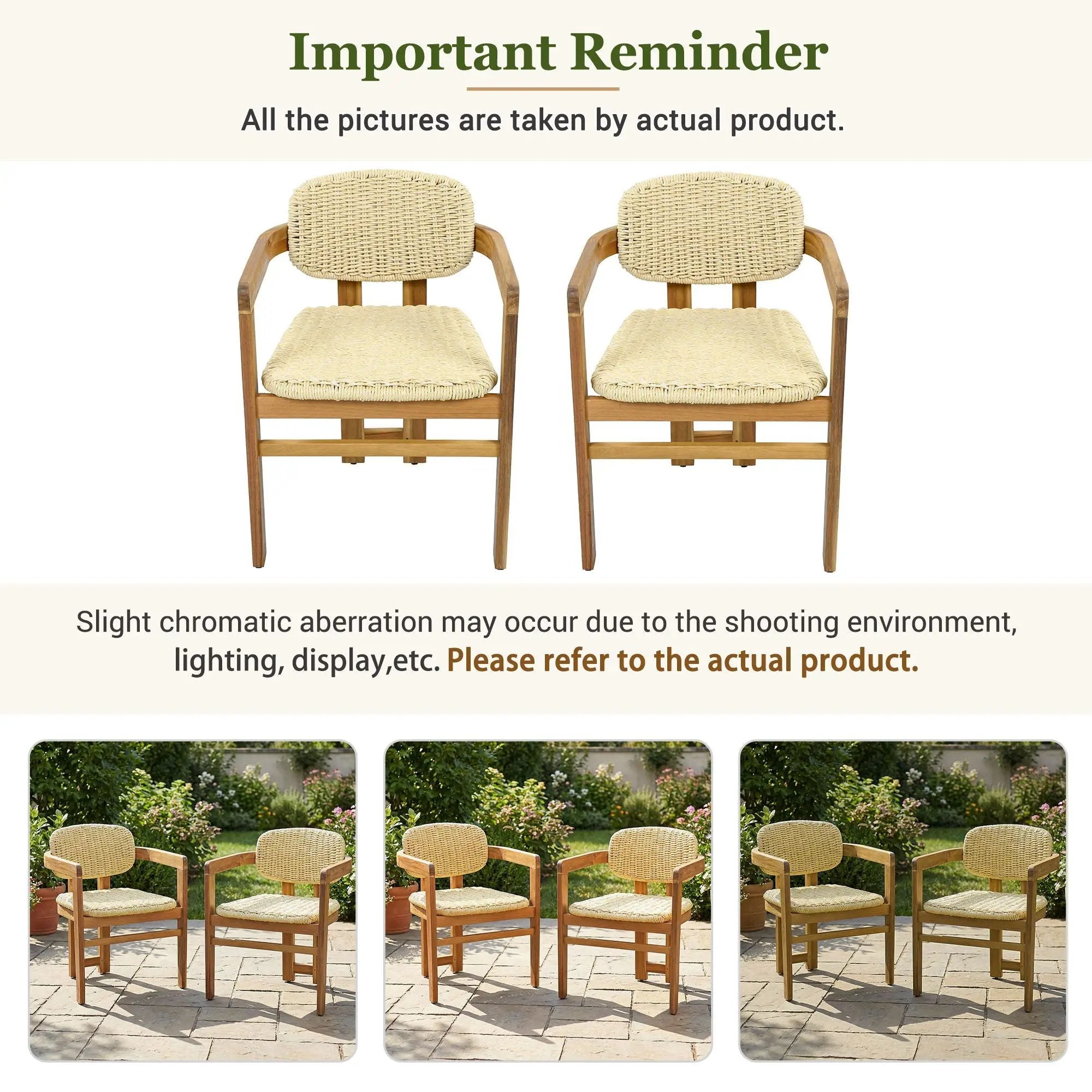 Outdoor Accent Armchairs For Patio (Set of 2) - Natural / Teak by HouseOfZazla