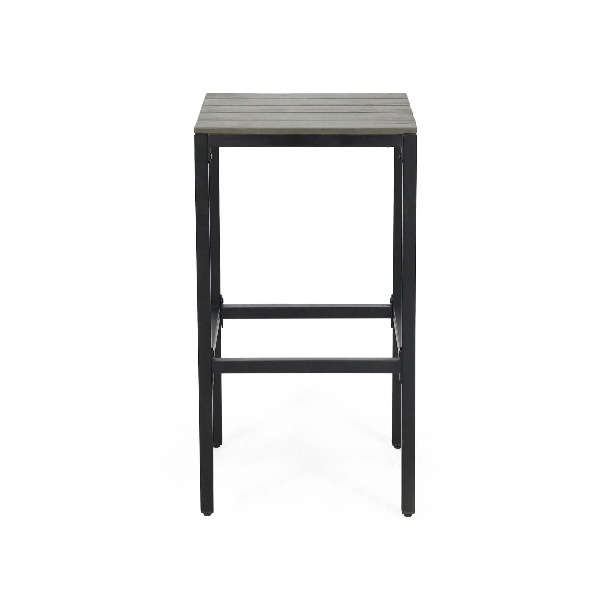 Outdoor Bar Stool With Slat Design And Metal Frame (Set of 2) by HouseOfZazla