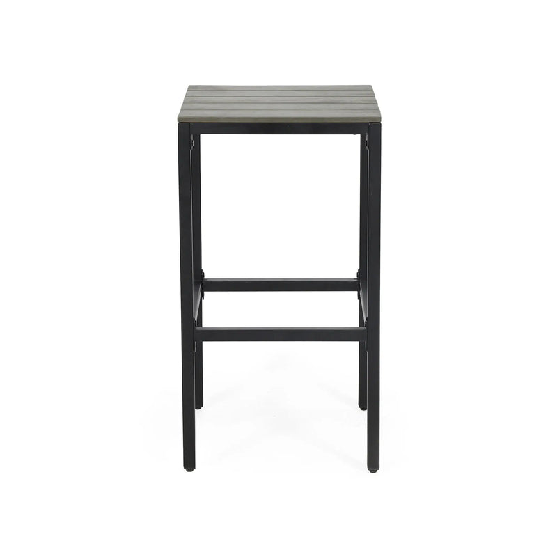 Outdoor Bar Stool With Slat Design And Metal Frame (Set of 2) by HouseOfZazla