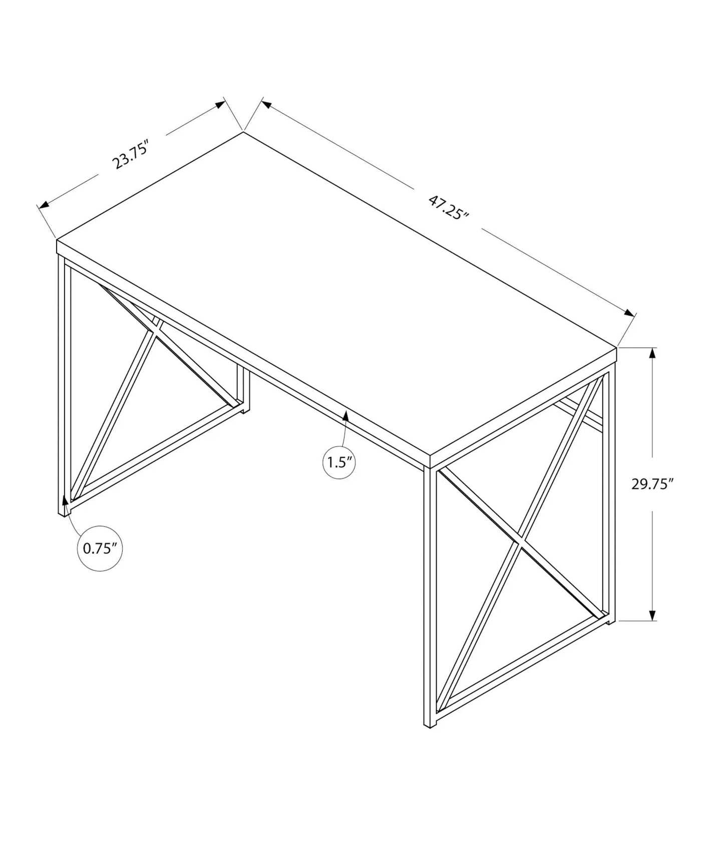 Computer Desk For Home Office, Laptop, Glossy Contemporary & Modern by Unique Piece Furniture