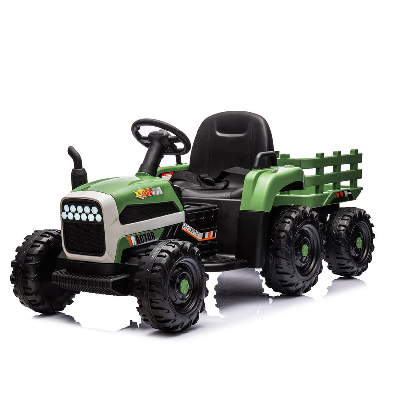 Ride On Tractor With Trailer - 24V Battery Powered Electric Tractor Toy by HouseOfZazla