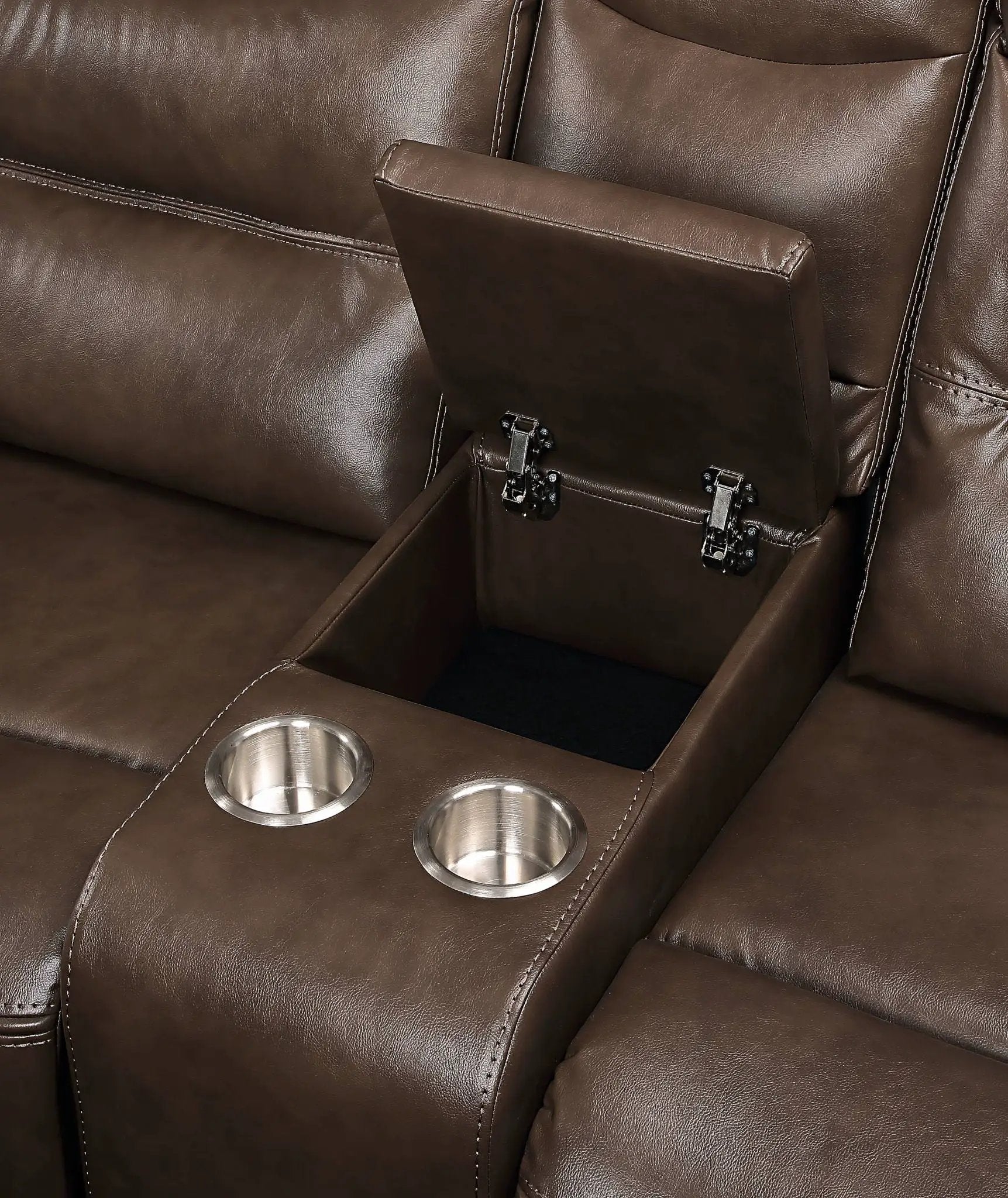 Aashi - Leather Gel Match Recliner Sofa - Brown by Unique Piece Furniture