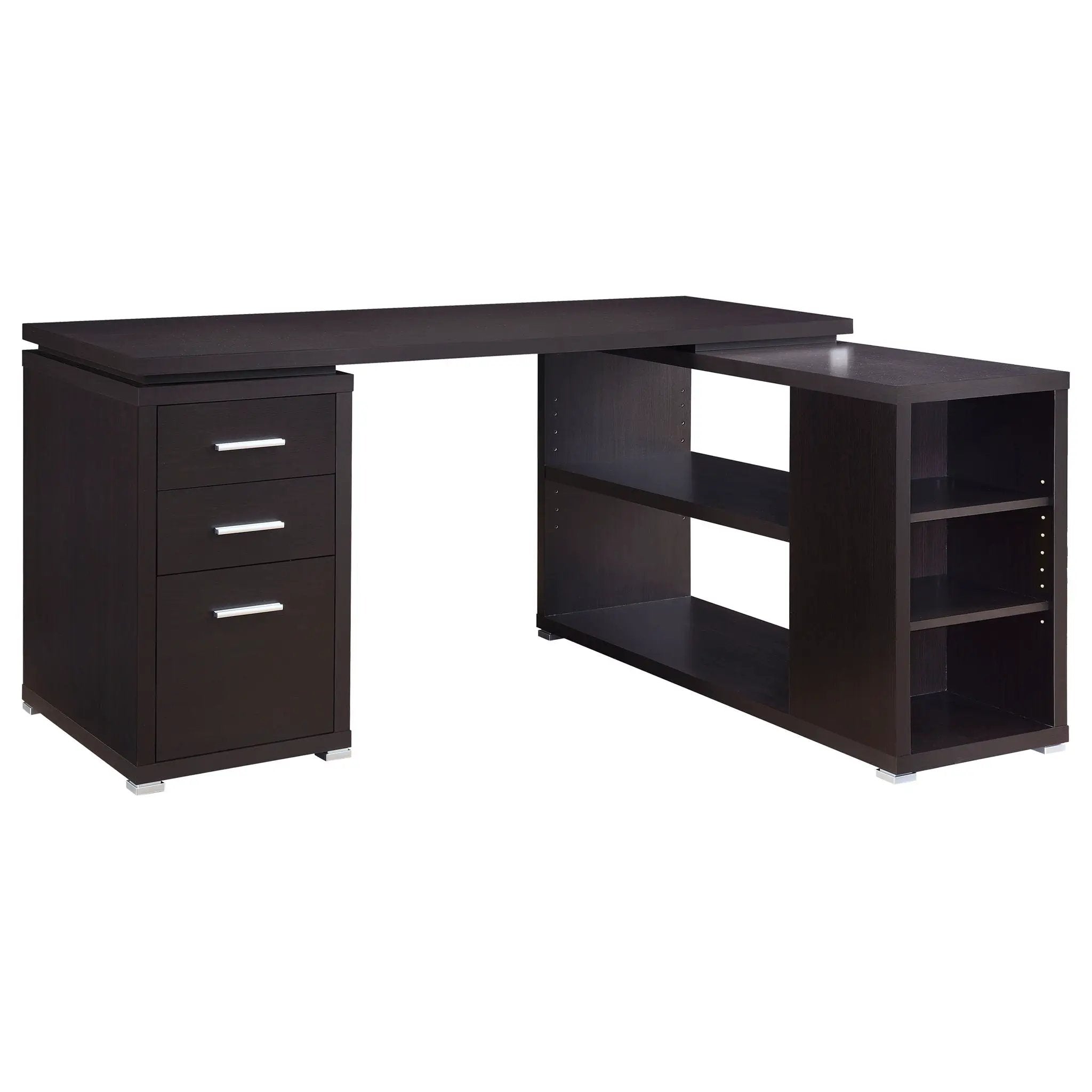 Yvette 60-inch 3-drawer L-Shape Computer Desk Cappuccino by Unique Piece Furniture