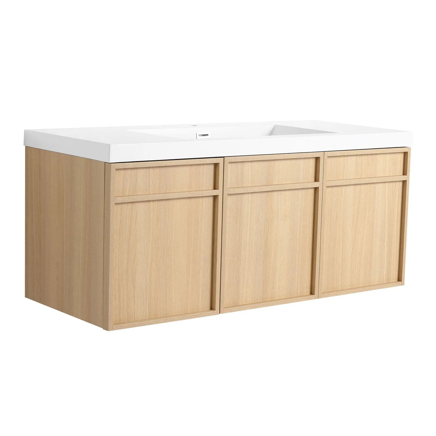 Wall-Mounted Bathroom Vanity With Resin Sink And Soft Closing Doors by HouseOfZazla