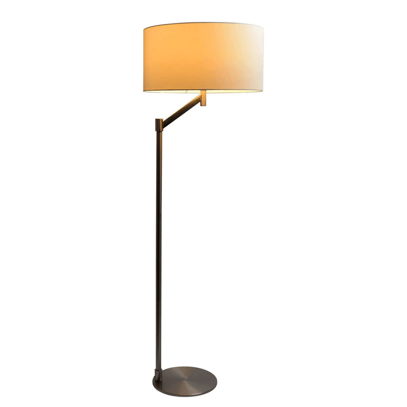 Serene - Floor Lamp With Rotary Switch Base Linen Shade - Brushed Nickel / White by Unique Piece Furniture