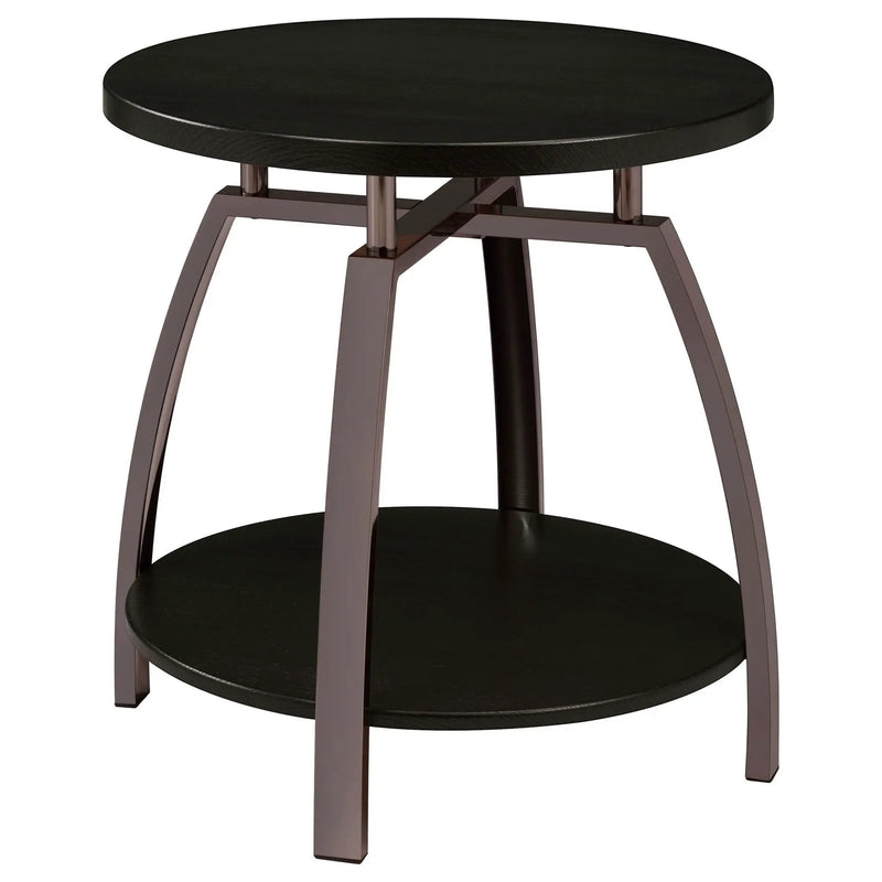 End Table With Center Shelf - Dark Gray by HouseOfZazla