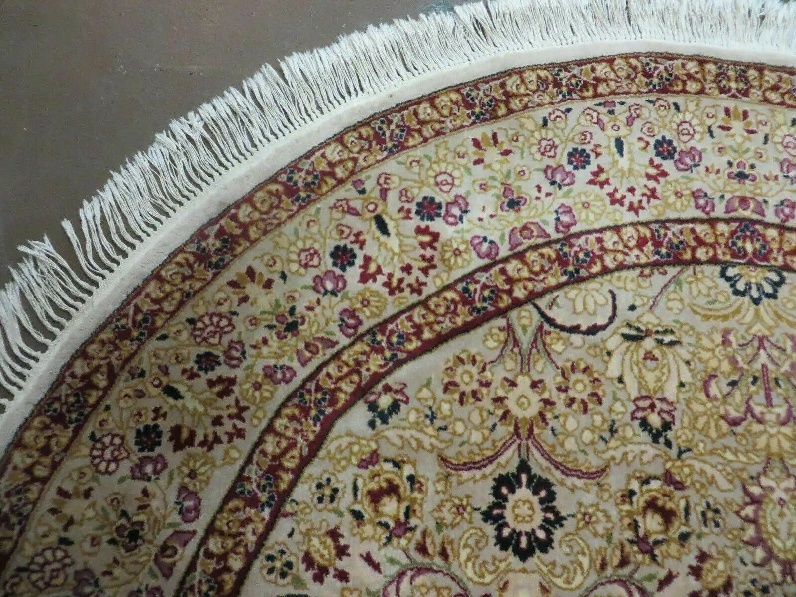 6' Handmade Fine Indian Wool Rug Carpet Round Silk Accent Beauty by Jewel Rugs
