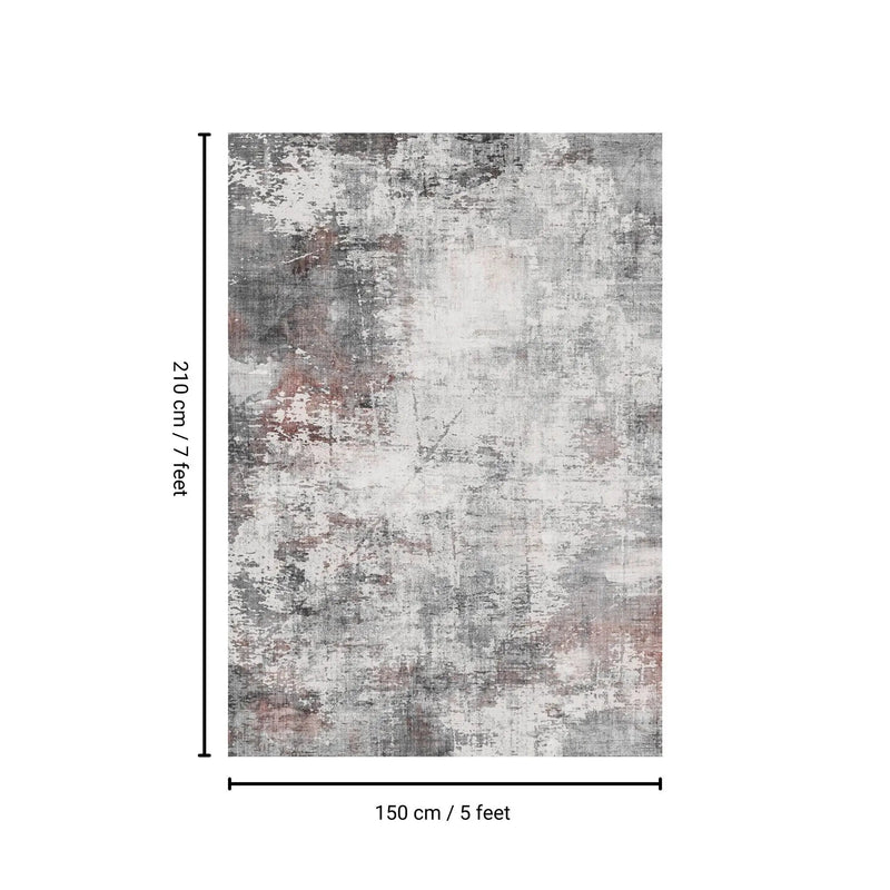 Toucan - 5' X 7' Washable Non - Slip Area Rug - Ivory / Dark Gray by HouseOfZazla