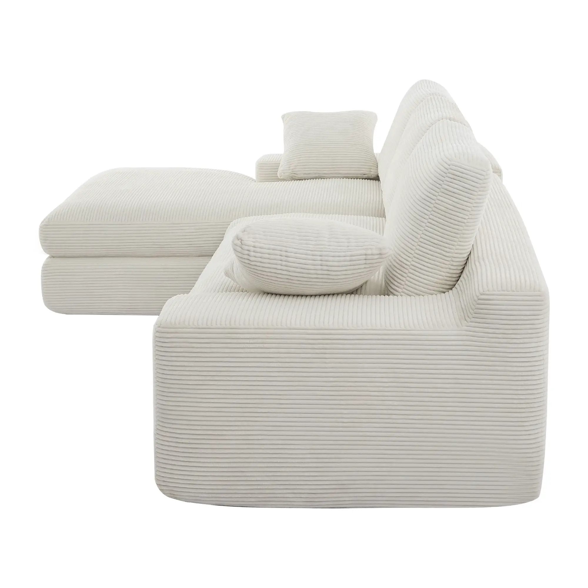 Compressed Sofa With 3 Back Cushions, 2 Throw Pillows