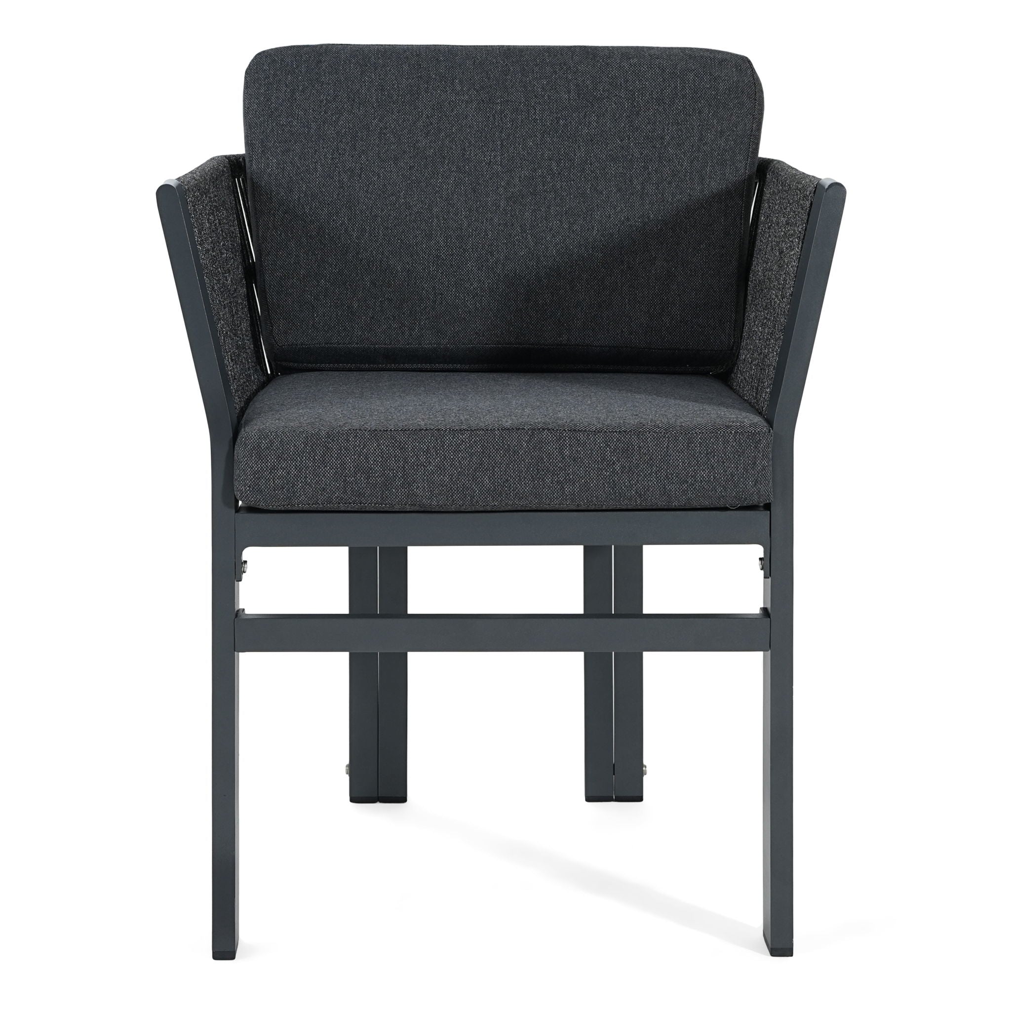 7 Piece Outdoor Dining Set With Table And 6 Chairs - Black / Teak / Gray by HouseOfZazla