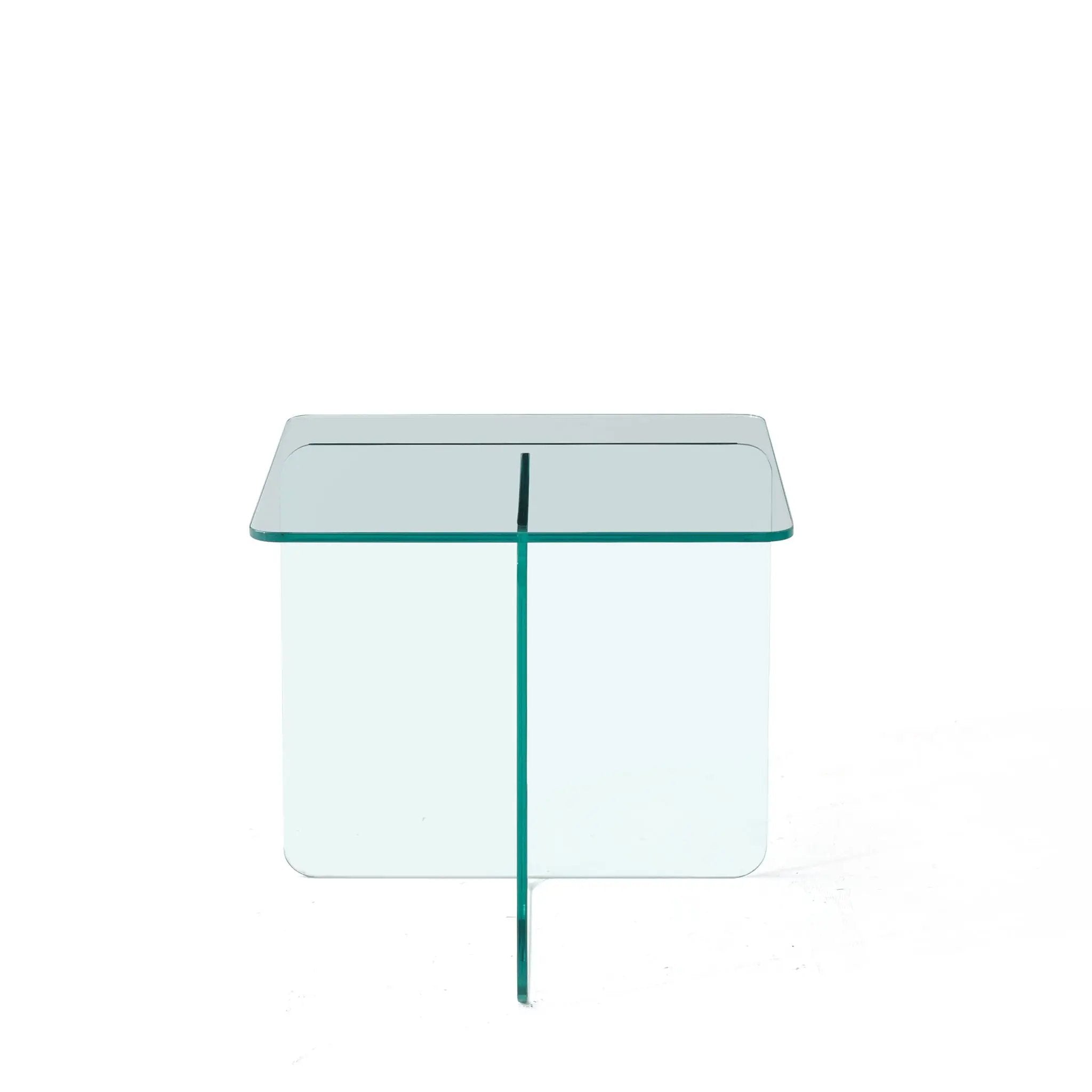Modern Transparent Tempered Glass Sidetable by Unique Piece Furniture