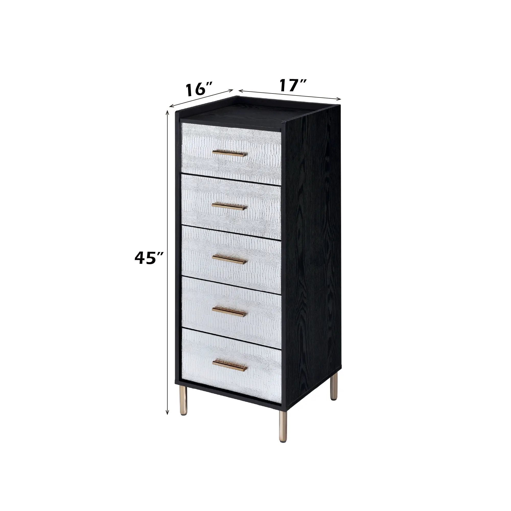 Myles - Jewelry Armoire - Black / Silver / Gold by Unique Piece Furniture