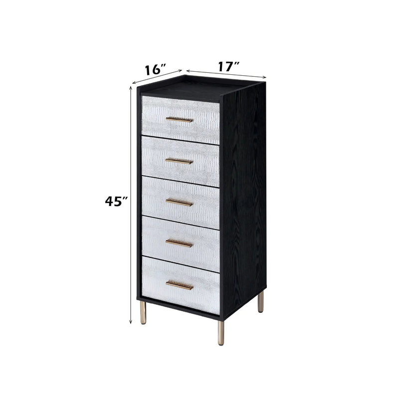 Myles - Jewelry Armoire - Black / Silver / Gold by Unique Piece Furniture
