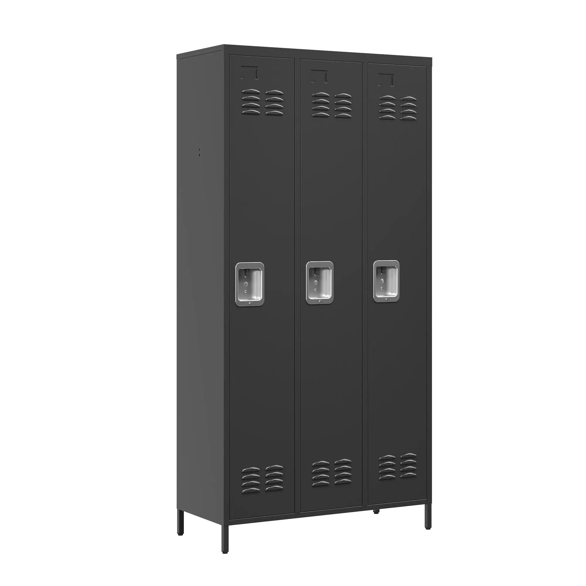 Storage Locker Cabinet With Locks For Employees, Home Gym Office School Garage - Black by Unique Piece Furniture