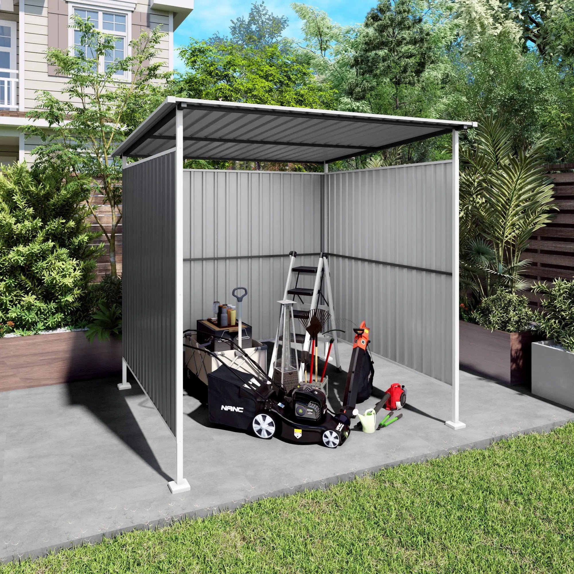 Outdoor Pergola, Bike Storage Shed, Grill Gazebo For Patio - Gray by HouseOfZazla