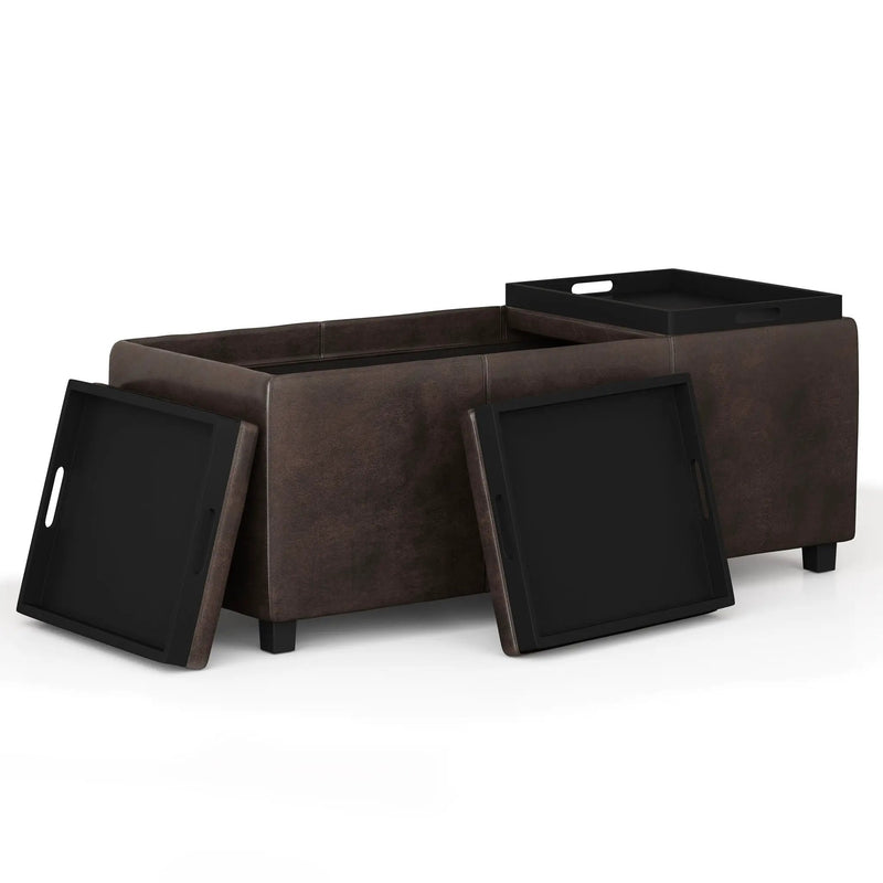 Avalon - Storage Ottoman - Distressed Brown by Unique Piece Furniture