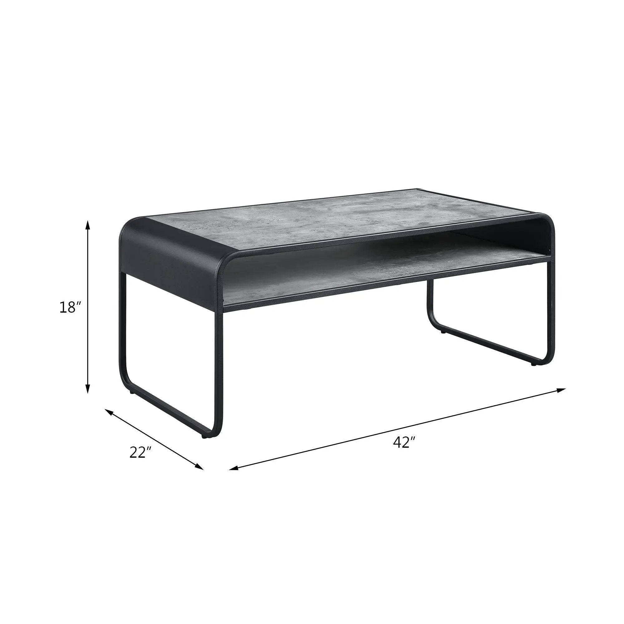 Raziela - Concrete Coffee Table - Black / Gray by Unique Piece Furniture