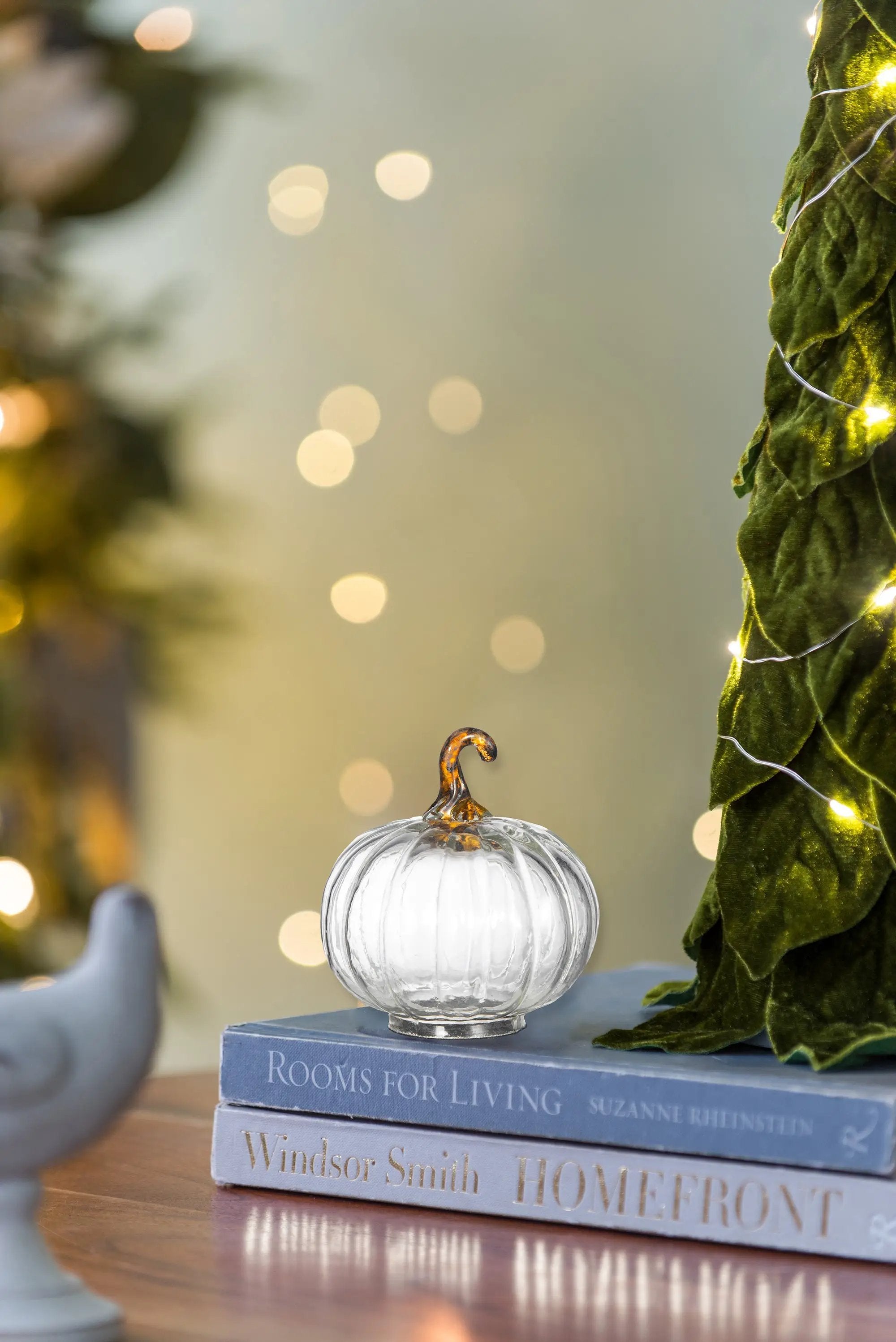 Set of 4 Clear Glass Pumpkin Decor by HouseOfZazla