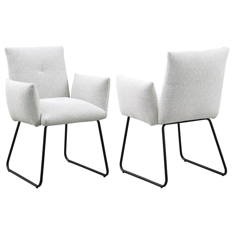 Ackland Upholstered Dining Arm Chair Light Grey (Set of 2) by Unique Piece Furniture