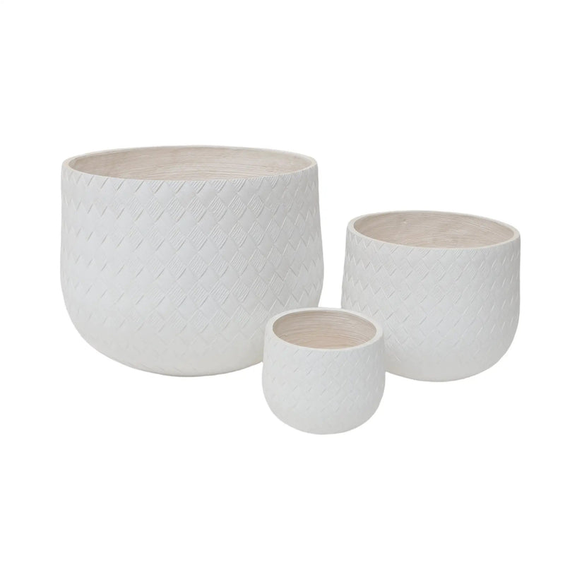 Assorted Sizes Magnesium Oxide Round Planter Set of 3 by HouseOfZazla
