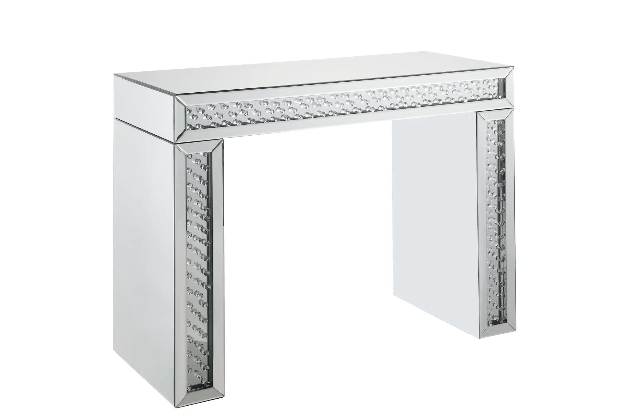 Nysa Mirrored & Faux Crystals Vanity Desk by HouseOfZazla