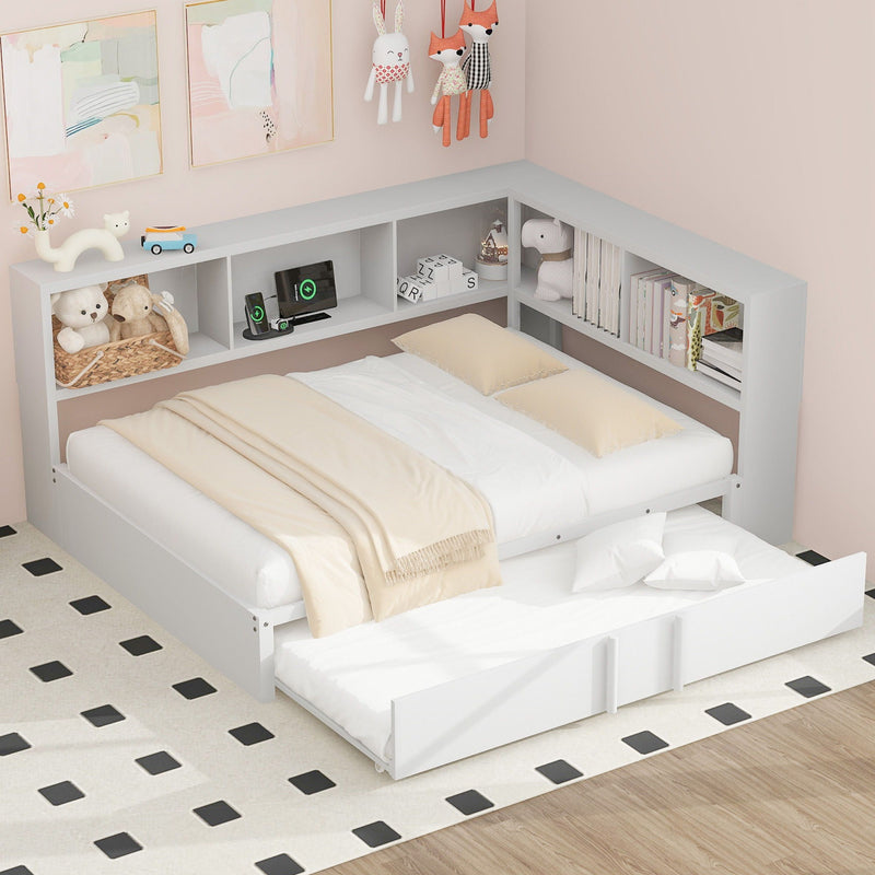Daybed With Trundle, Storage Cabinets And USB Ports by HouseOfZazla