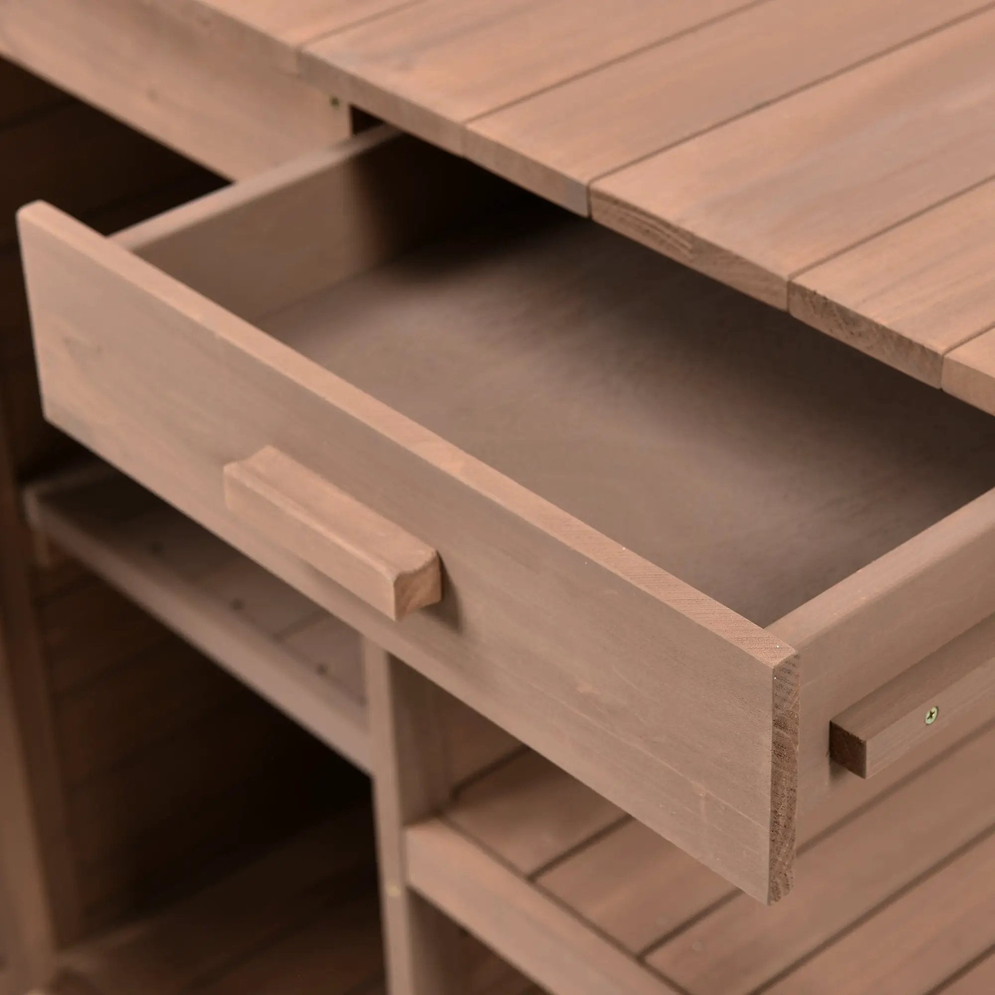 TOPMAX 66" Large Outdoor Farmhouse Wooden Potting Bench Table by HouseOfZazla