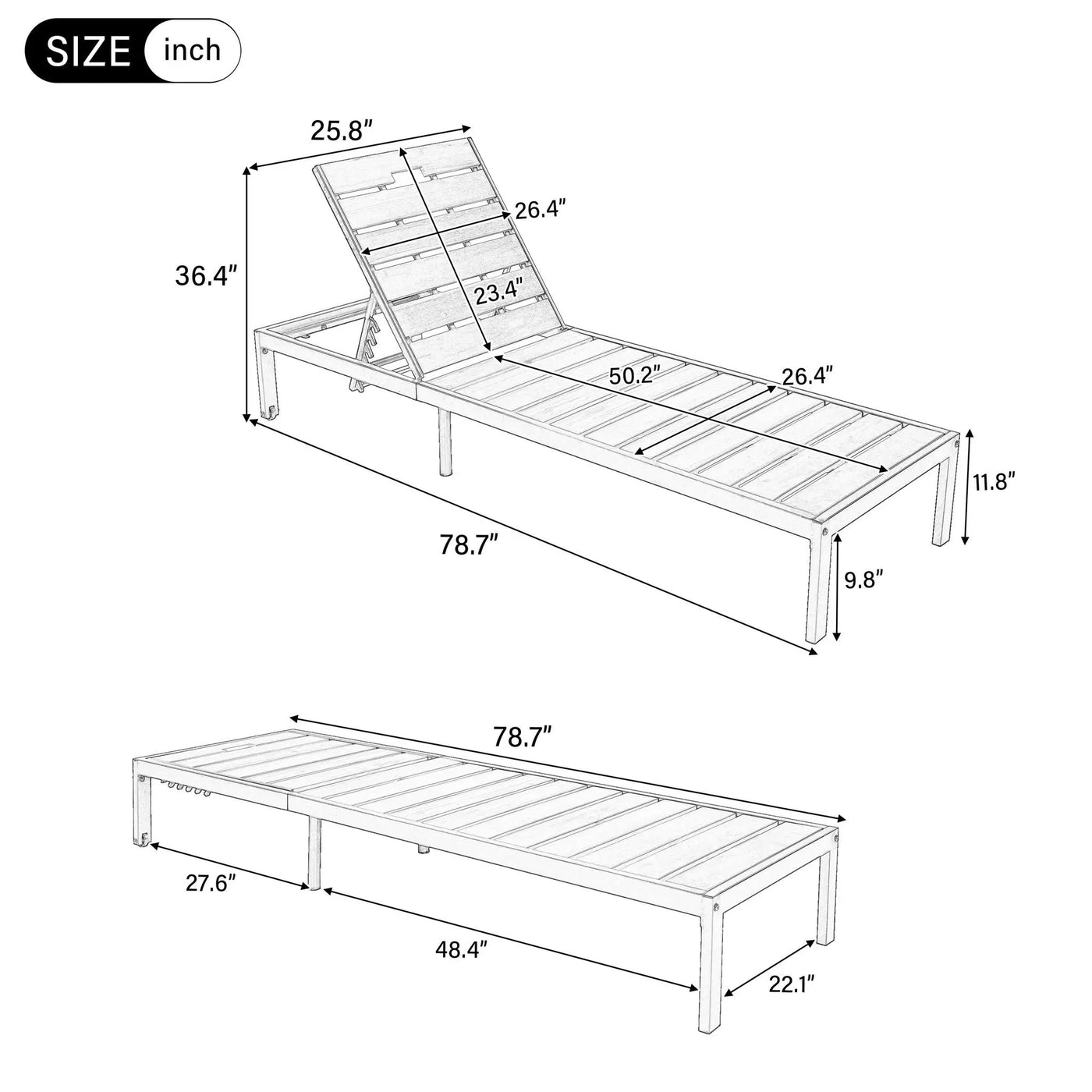 Outdoor Chaise With Adjustable Backrest by HouseOfZazla