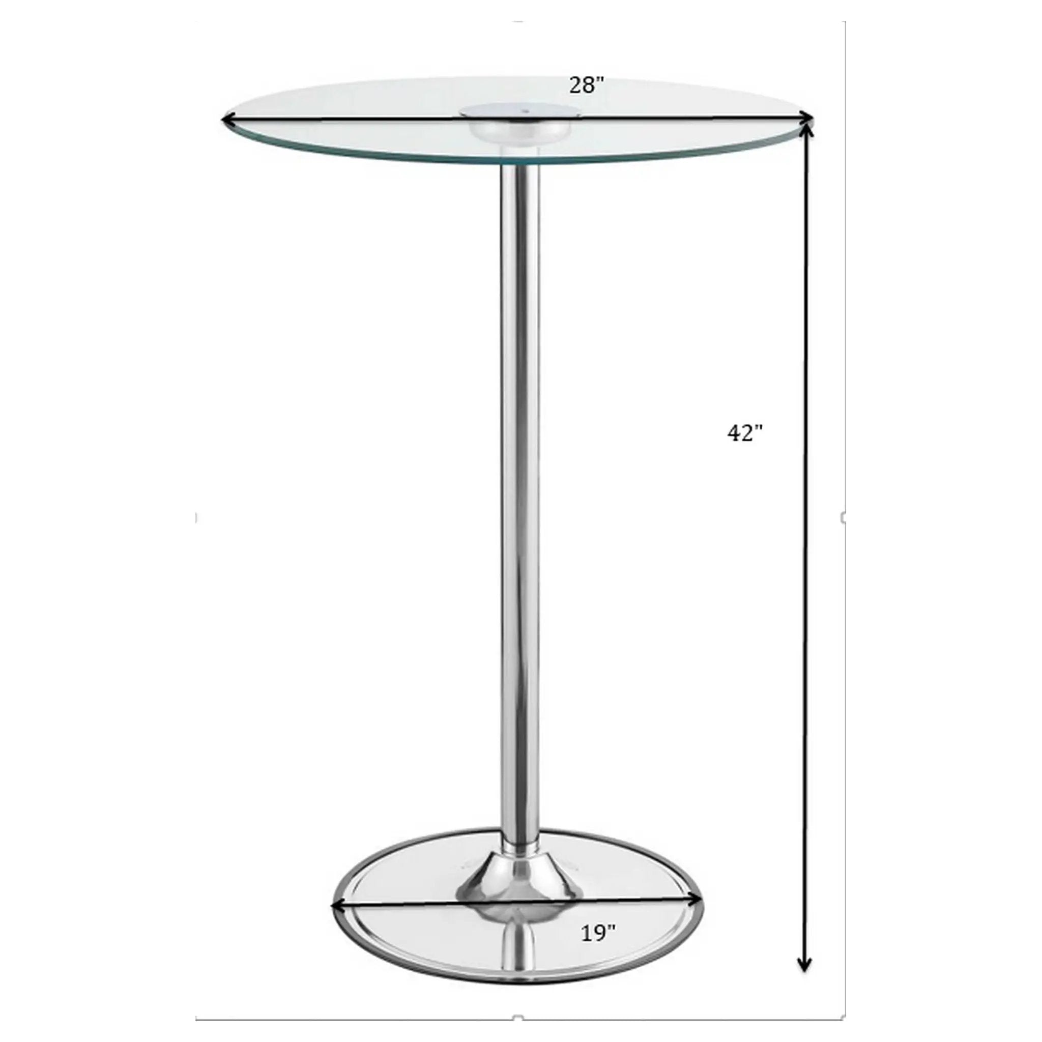 Indra - LED Bistro Table - Chrome by HouseOfZazla