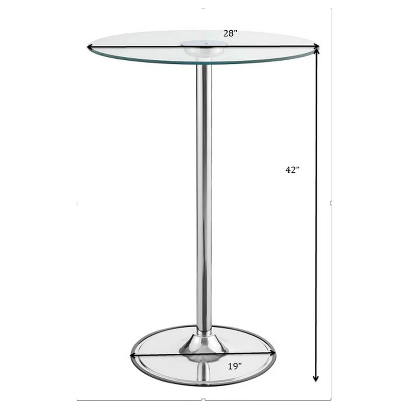 Indra - LED Bistro Table - Chrome by HouseOfZazla
