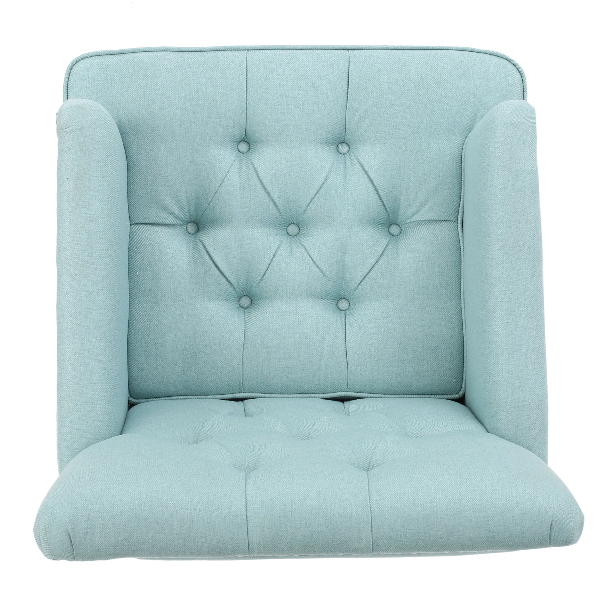 Harrison Tufted Club Chair with Button Tufted Back and Birch Wood Legs by HouseOfZazla
