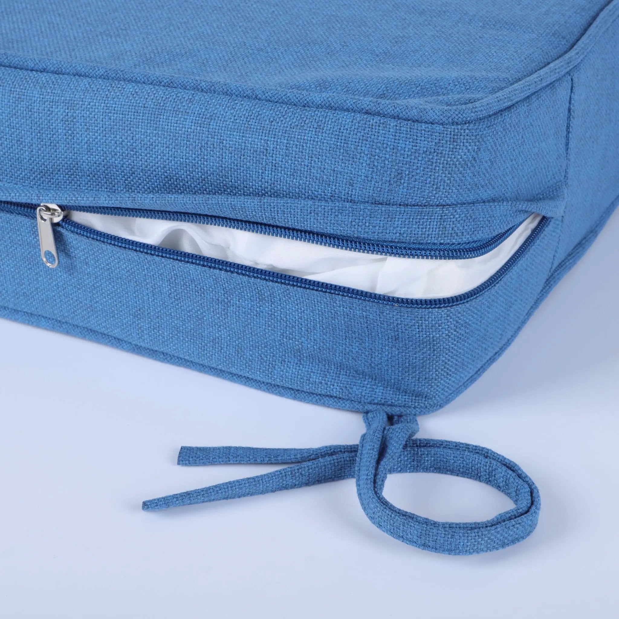 Outdoor Deep Seat Cushion Set Waterproof Fade Resistant Patio Furniture Cushions, Removable Covers, Adjustable Straps & Handles - Navy Blue by HouseOfZazla