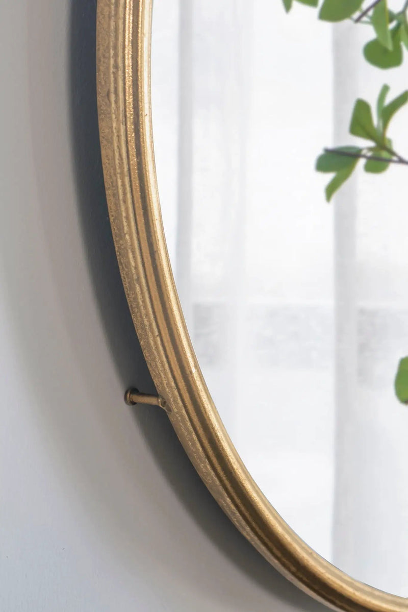 Circle Wall Mirror With Iron Frame, Accent Mirror For Living Room by HouseOfZazla