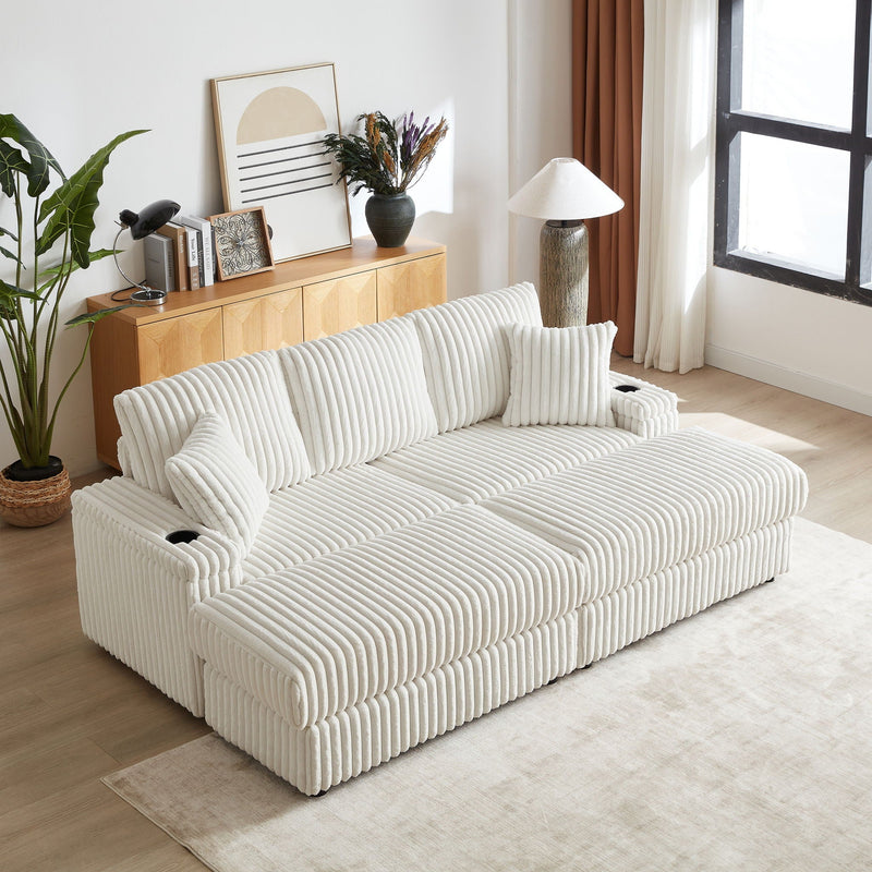 3 Seater Sofa With 2 Ottomans For Living Room by HouseOfZazla
