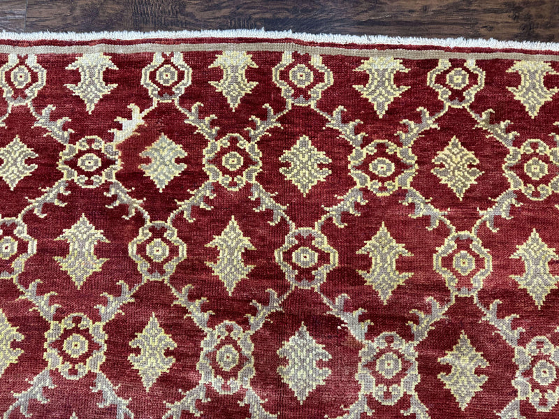 Modern Turkish Oushak Rug 5x8, Brick Red by Jewel Rugs
