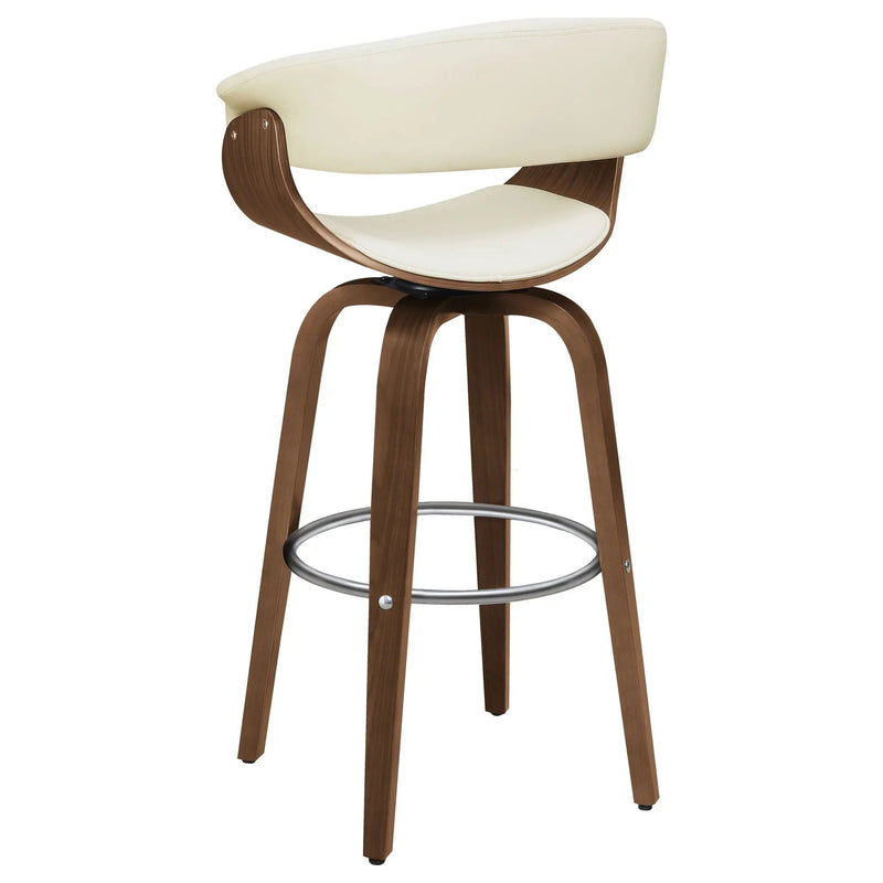 Zion Upholstered Swivel Bar Stool Walnut and Ecru by Unique Piece Furniture