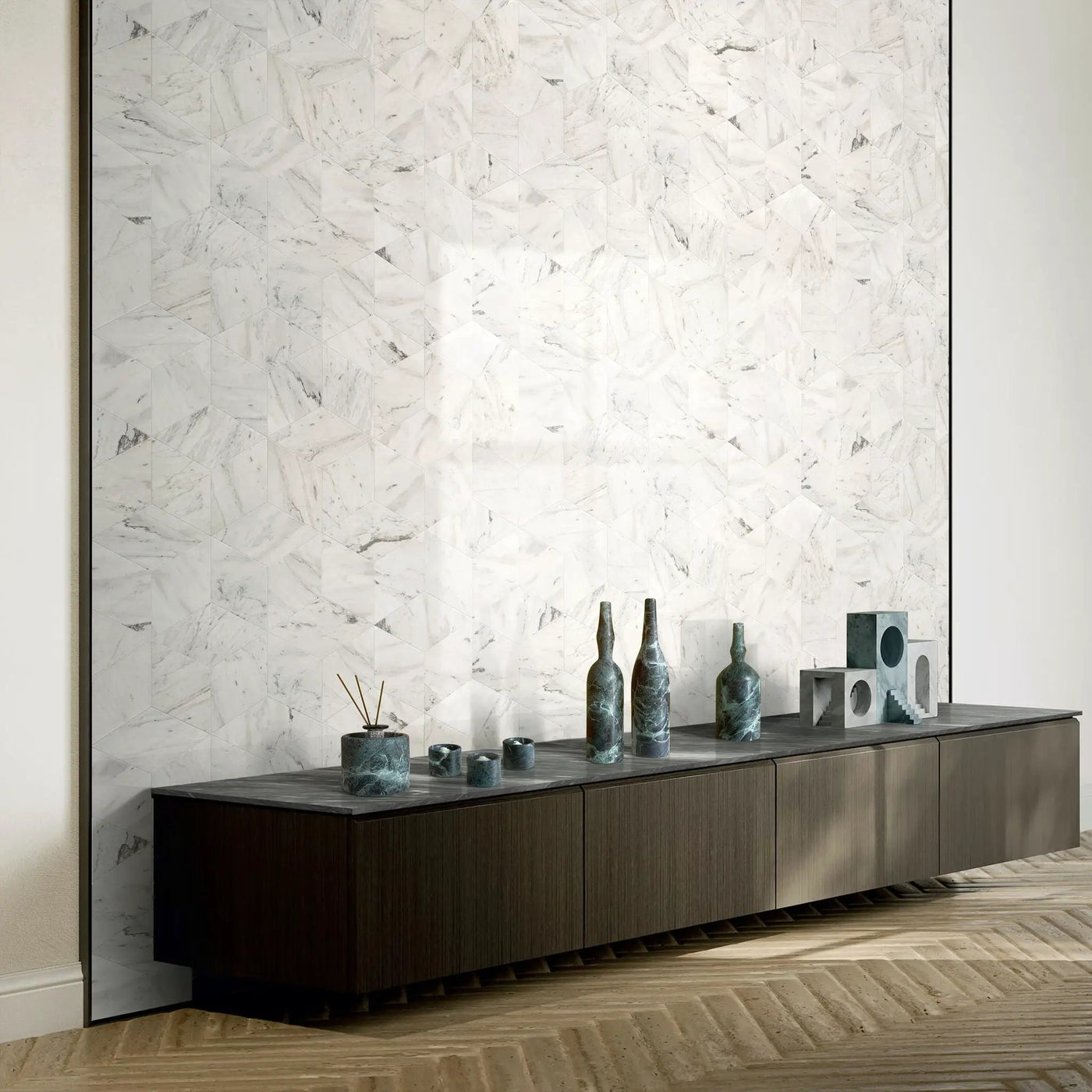 7 Pieces Luxury Natural Marble Living Room Accessories Set by Unique Piece Furniture