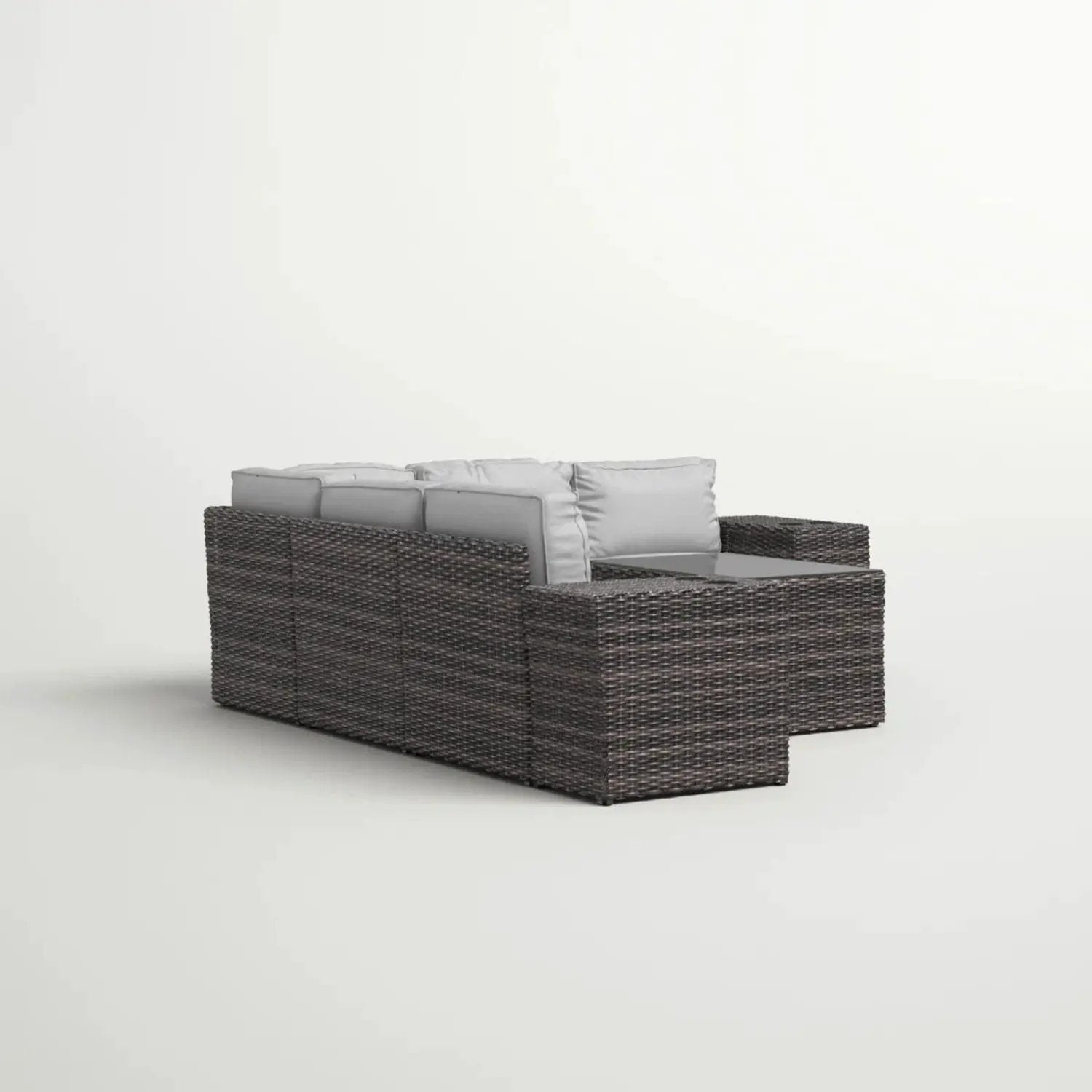 Modern Patio Rattan Sectional Set With Cushions by Unique Piece Furniture