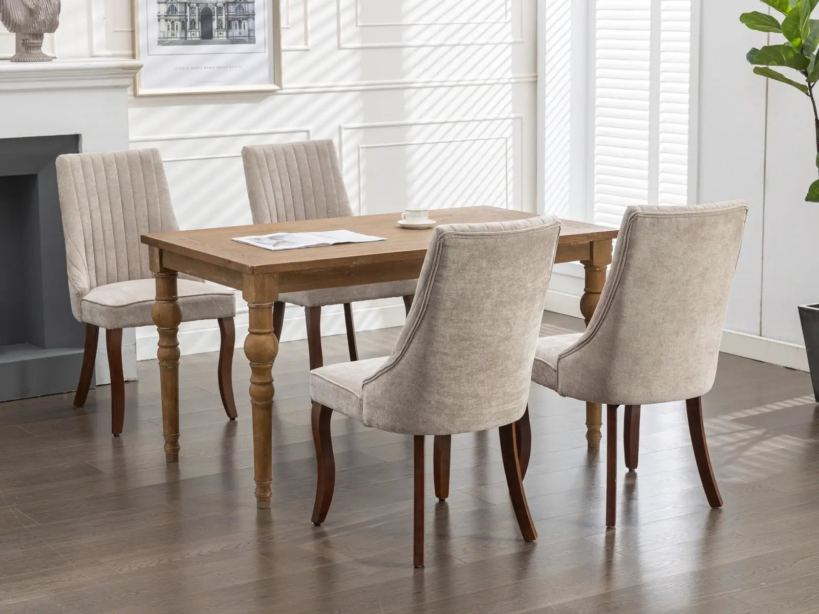 Set of 2 Rayon Cloth Flocking Linen Dining Chairs by BLAKHOM