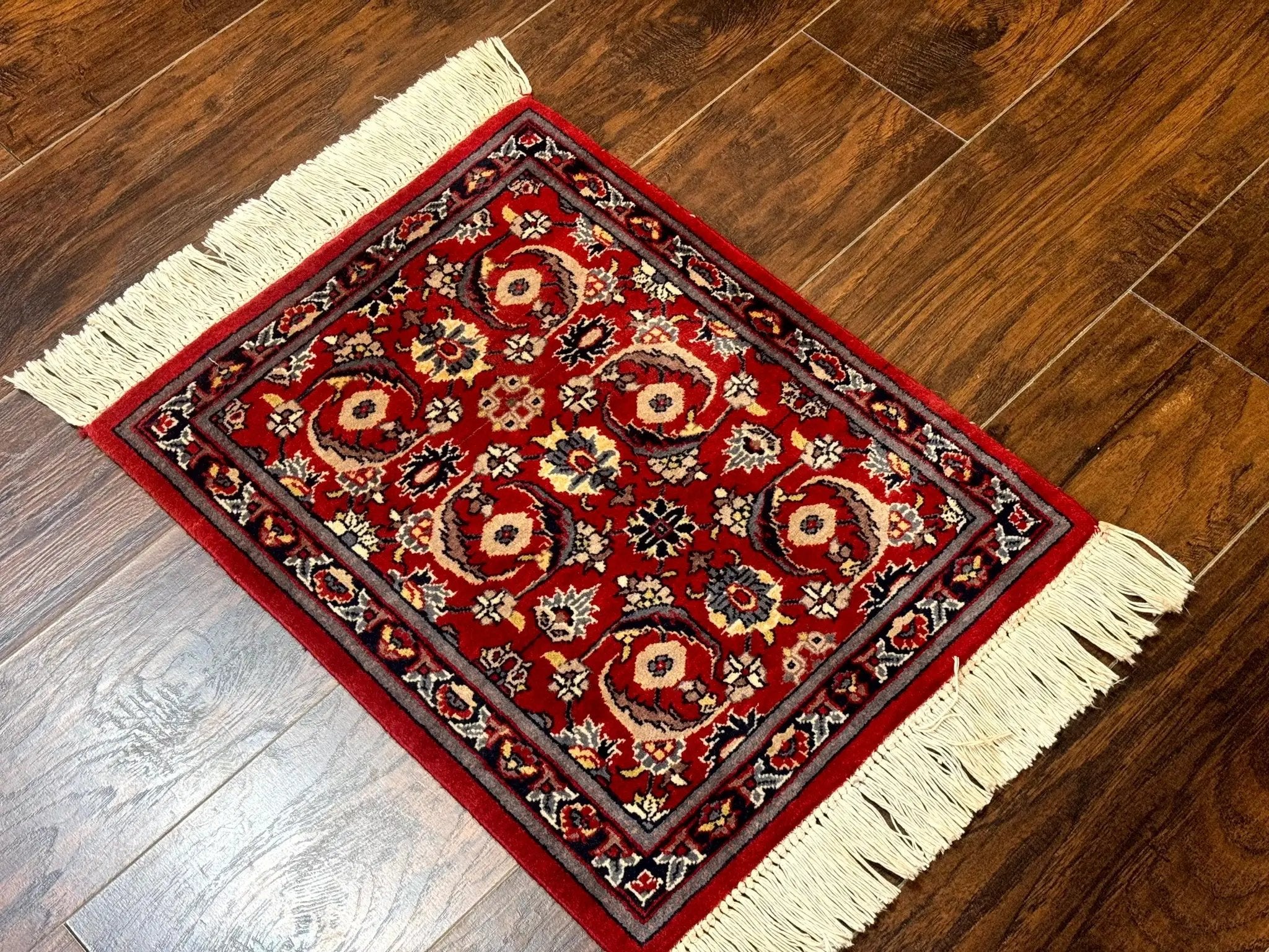 Small Pak Persian Handmade Wool Rug 1.7 x 2, Red by Jewel Rugs