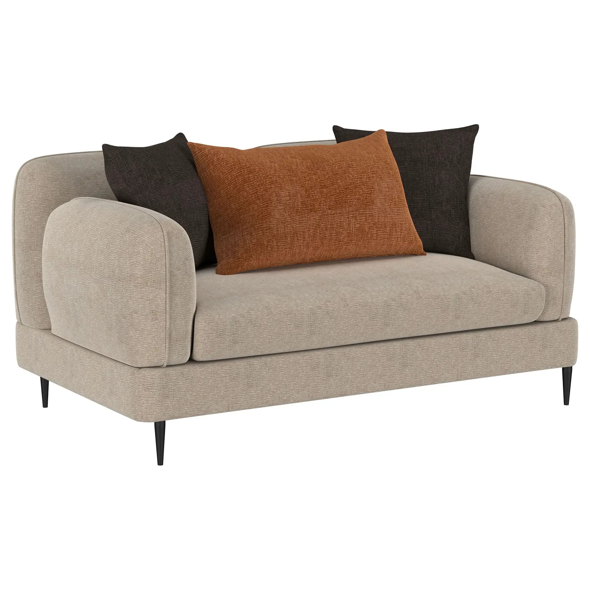 Jade Chenille Upholstered Sculpted Track Arm Loveseat Latte by Unique Piece Furniture