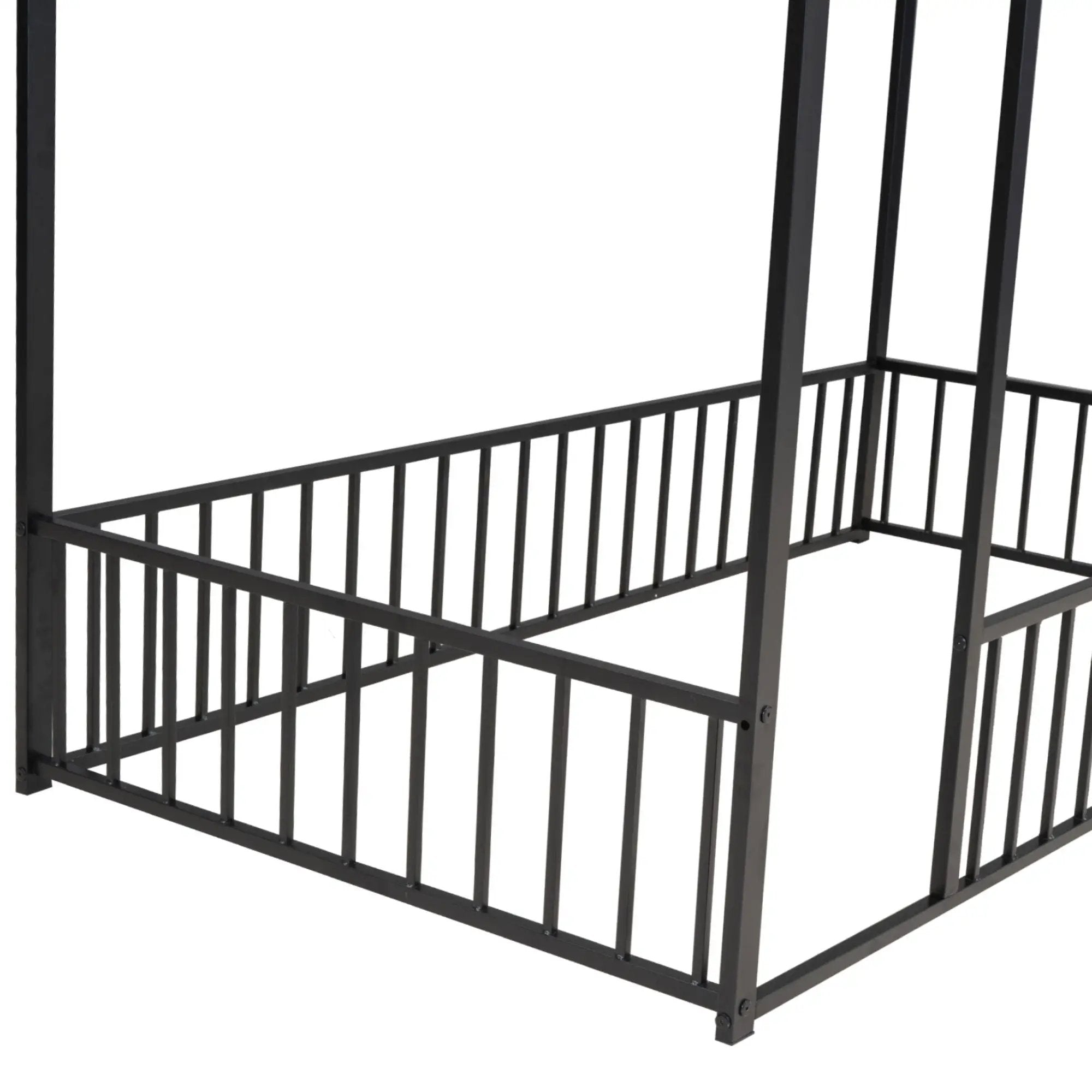 Metal Bed House Bed Frame With Fence by HouseOfZazla
