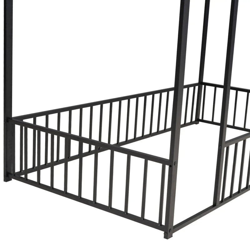 Metal Bed House Bed Frame With Fence by HouseOfZazla