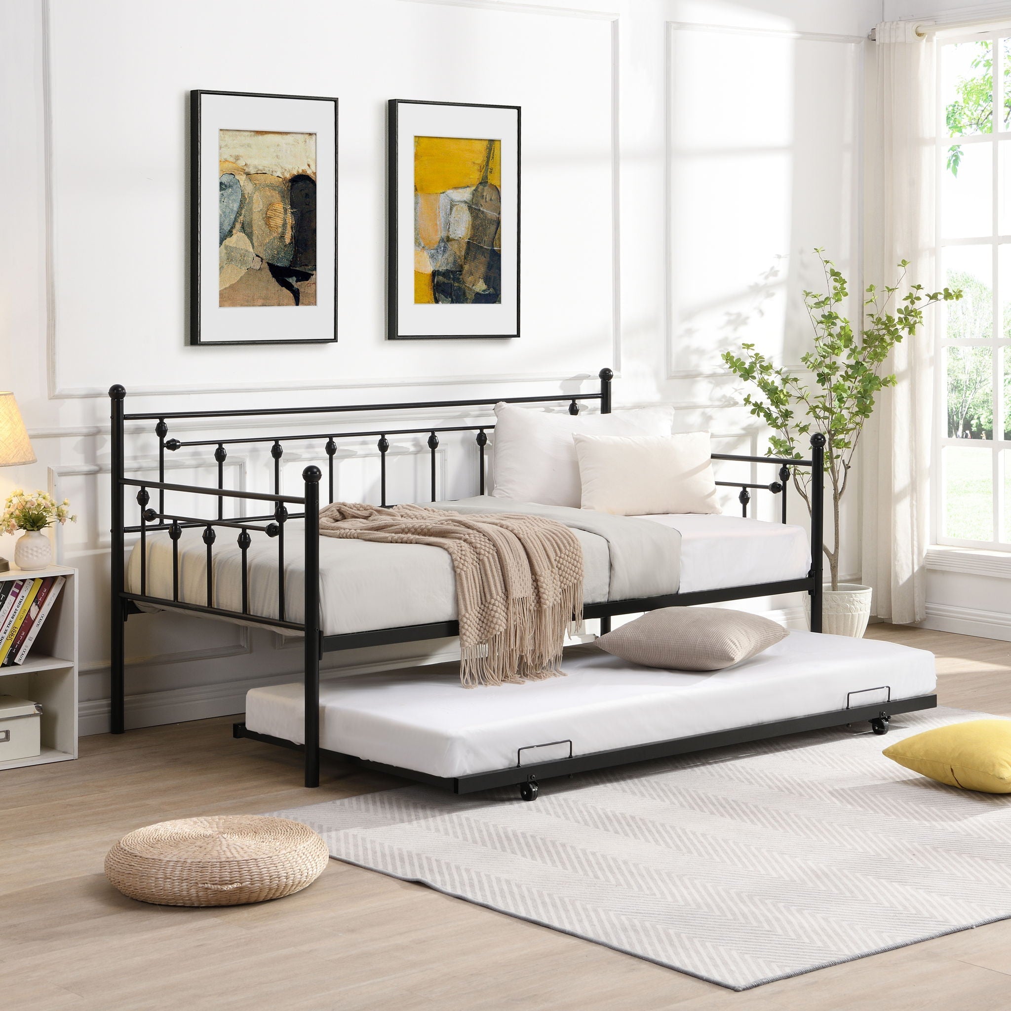 Twin Daybed With Trundle - Black by HouseOfZazla