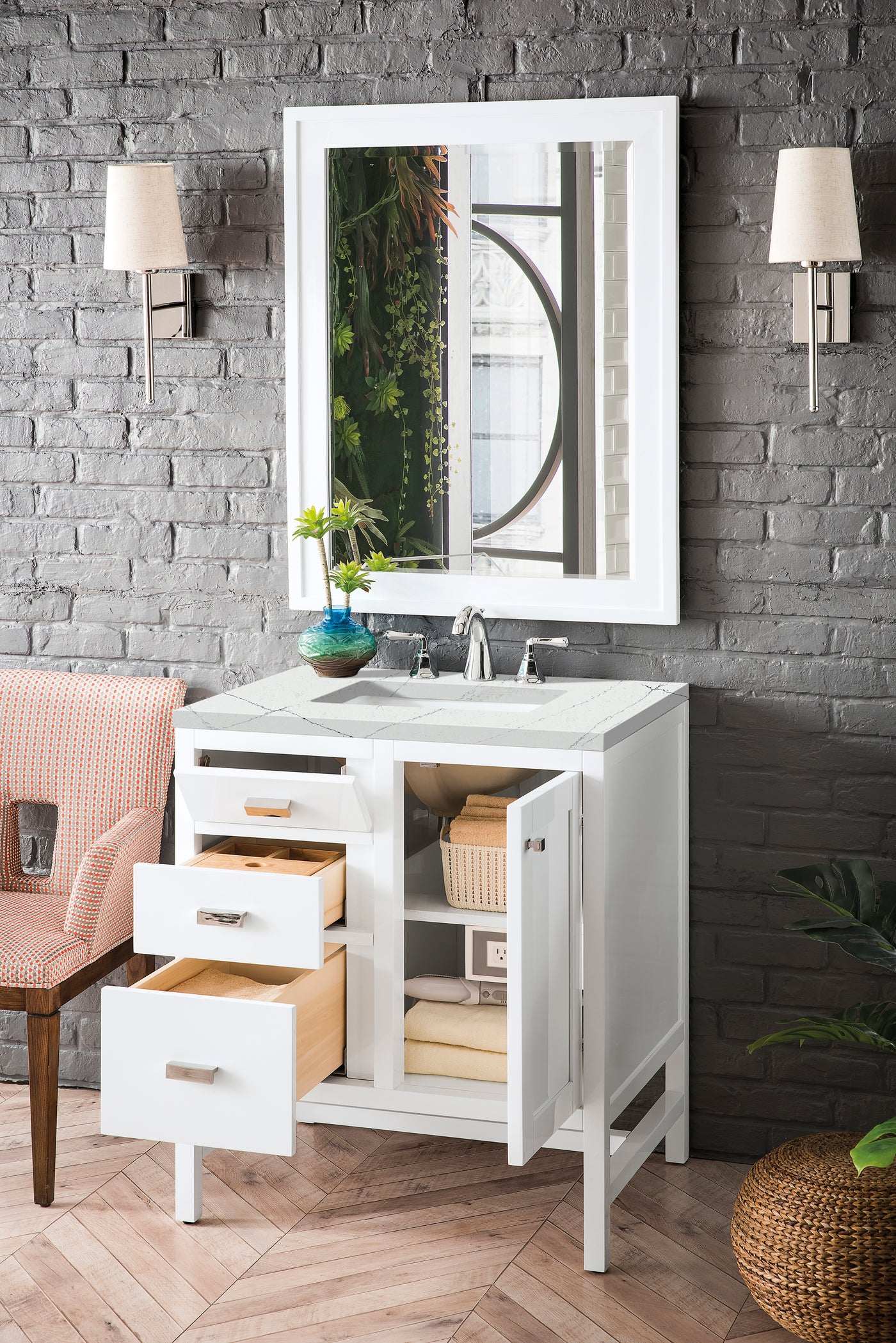 James Martin Addison 30" Single Bathroom Vanity, Glossy White, view 29
