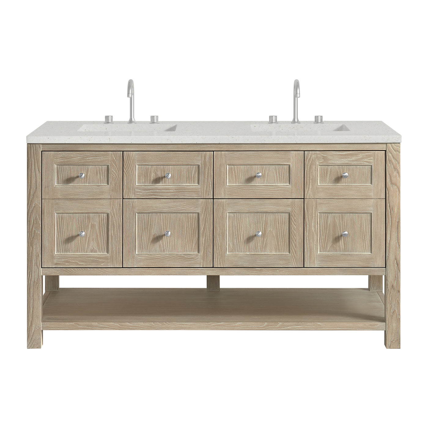 James Martin Breckenridge 60" Double Bathroom Vanity, Whitewashed Oak, view 25