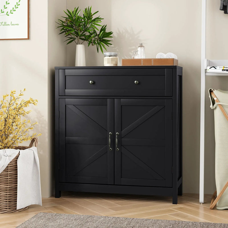 Farmhouse Storage Cabinet With Drawer And Adjustable Shelf by Unique Piece Furniture
