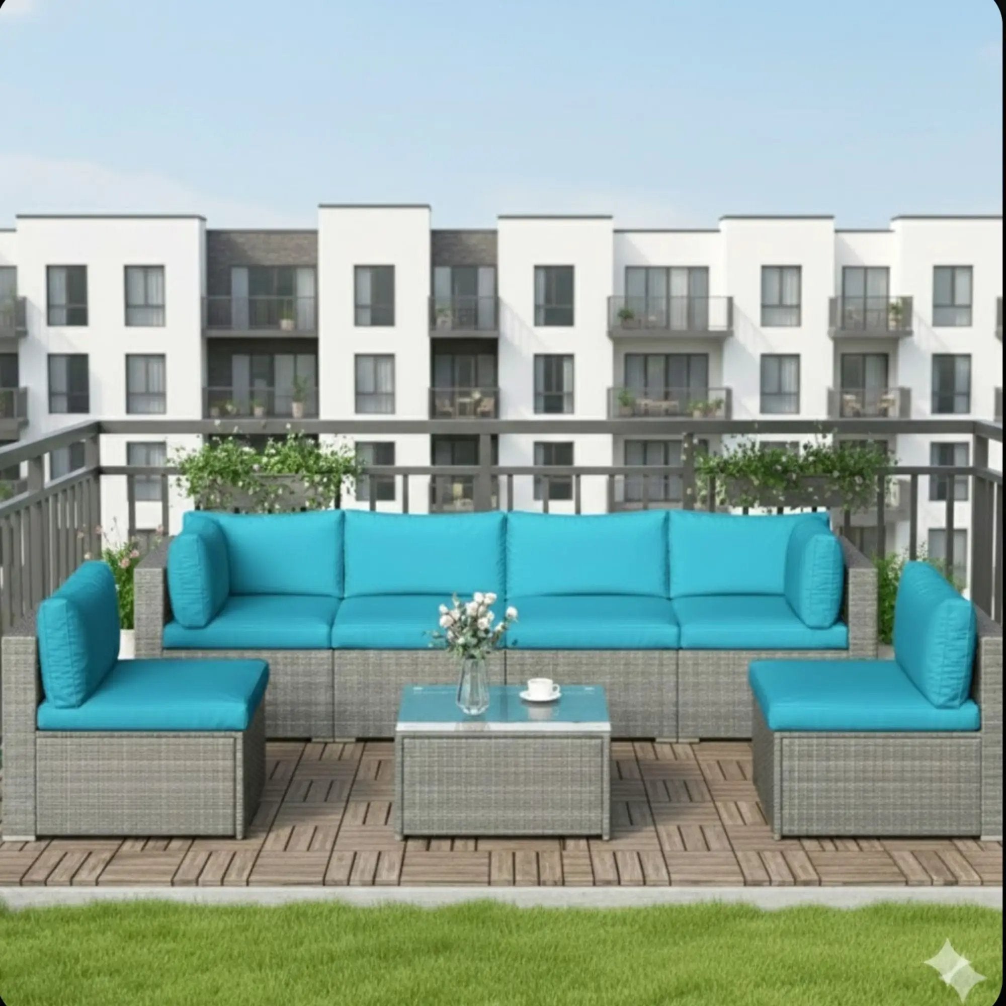 Modern Patio Set With Coffee Table by HouseOfZazla