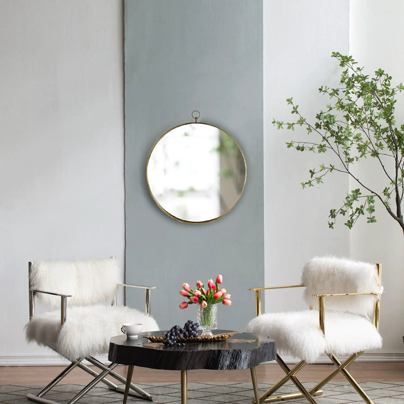 Round Mirror, Circle Mirror With Iron Frame For Living Room Bedroom Vanity Entryway, Hallway by HouseOfZazla