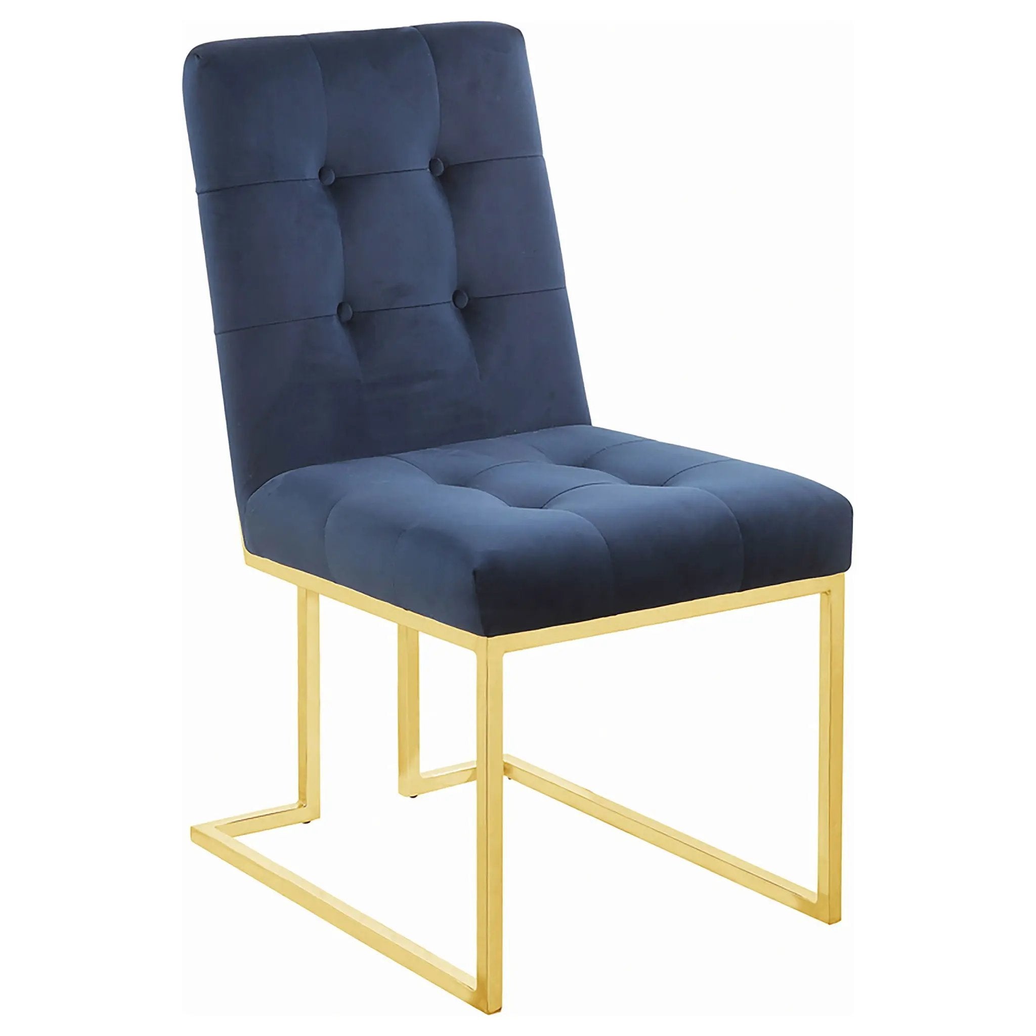 Cisco Velvet Upholstered Dining Side Chair Gold (Set of 2) by Unique Piece Furniture